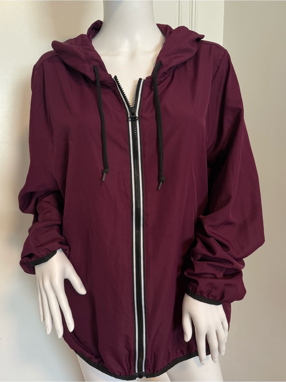 PINK by Victoria Secret Burgundy Hooded Zip-Front Jacket M/L